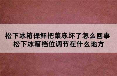 松下冰箱保鲜把菜冻坏了怎么回事 松下冰箱档位调节在什么地方